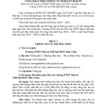 CÔNG KHAI THEO THÔNG TƯ 09/2024/TT-BGD ĐT